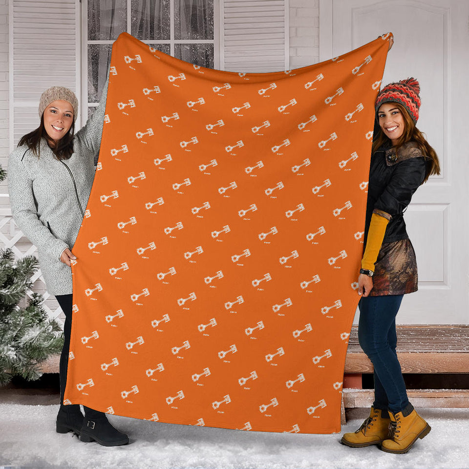 Engine Piston Orange Background Pattern Print Design 05 Premium Blanket