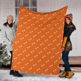 Engine Piston Orange Background Pattern Print Design 05 Premium Blanket