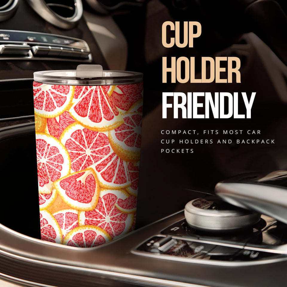 Tropical Grapefruit Pattern Tumbler