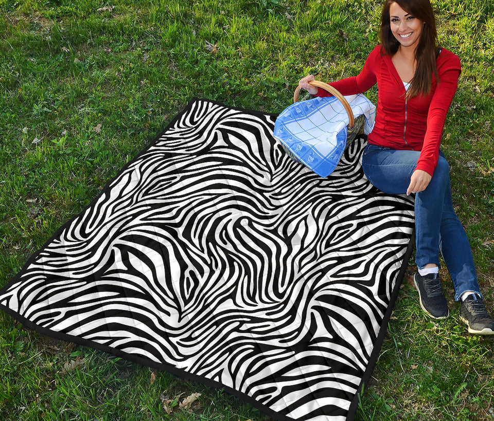 Zebra Skin Pattern Premium Quilt