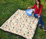 Swallow Pattern Print Design 02 Premium Quilt