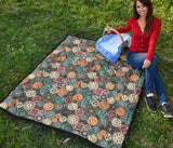 Gear Pattern Print Design 05 Premium Quilt