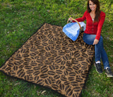 Coffee Bean On Brown Background Premium Quilt