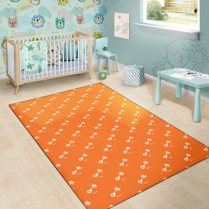 Engine Piston Orange Background Pattern Print Design 05 Area Rug