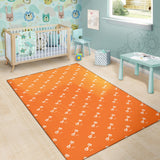 Engine Piston Orange Background Pattern Print Design 05 Area Rug