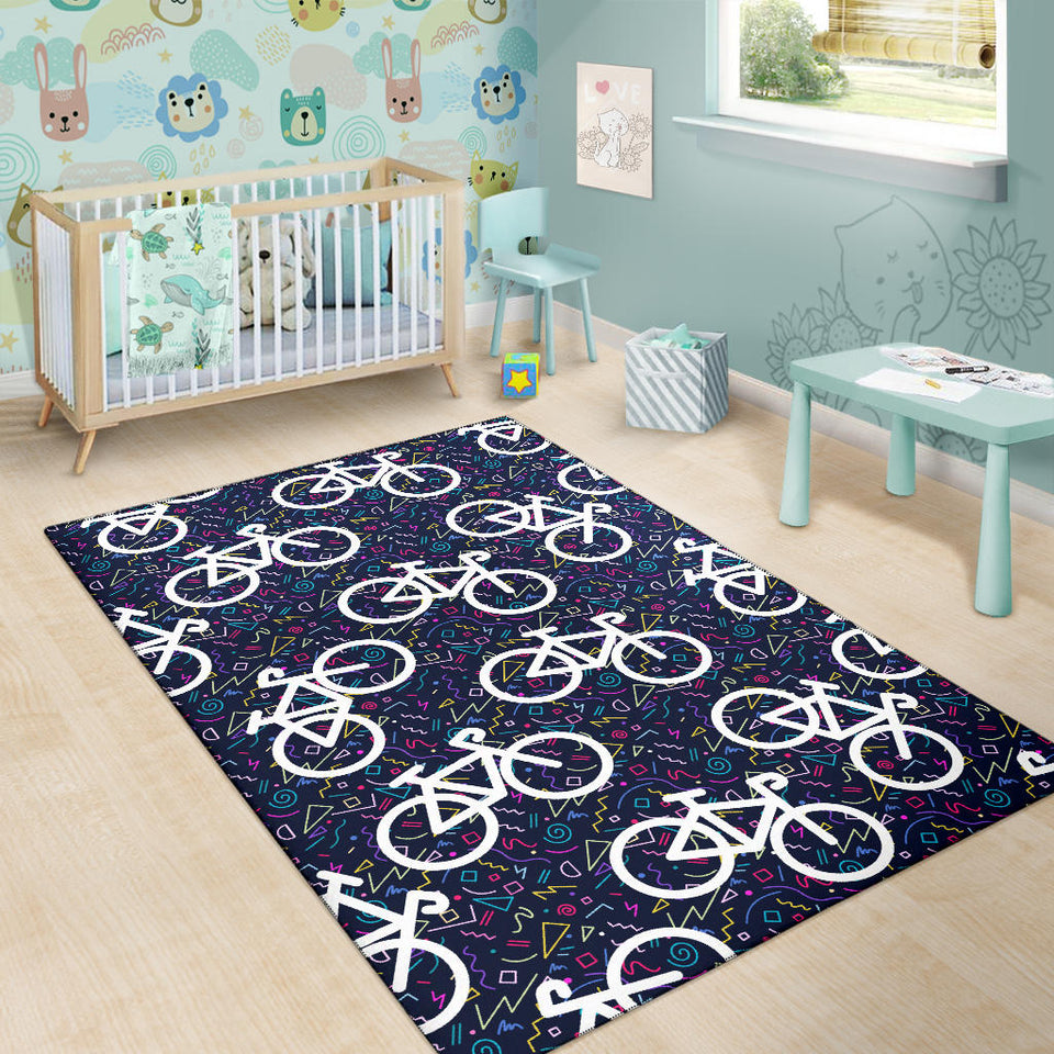 Bicycle Pattern Print Design 03 Area Rug