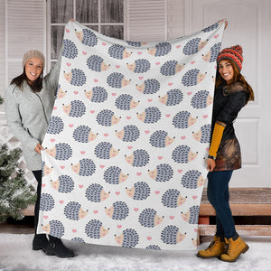 Hedgehog Pattern Print Design 04 Premium Blanket