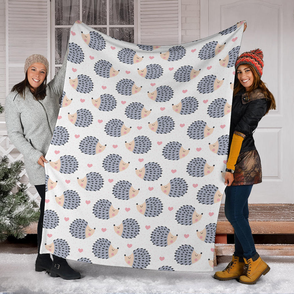 Hedgehog Pattern Print Design 04 Premium Blanket