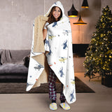 Cute Helicopter Star Pattern Hooded Blanket