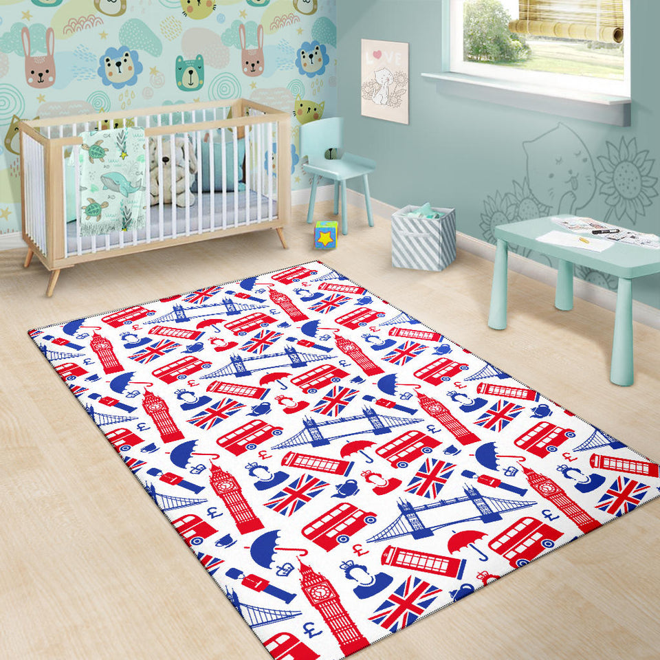 British Pattern Print Design 01 Area Rug