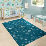 Snowflake Pattern Dark Background Area Rug