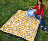Fried Eggs Pattern Print Design 02 Premium Quilt
