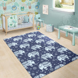 Elephant Tribal Design Pattern Area Rug