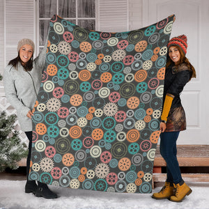 Gear Pattern Print Design 05 Premium Blanket