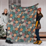 Gear Pattern Print Design 05 Premium Blanket