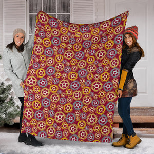 Gear Pattern Print Design 04 Premium Blanket