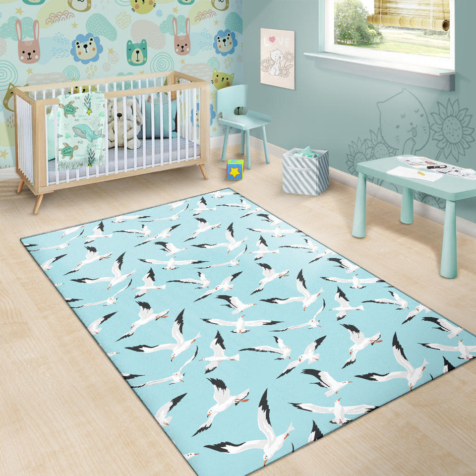 Seagull Pattern Print Design 01 Area Rug