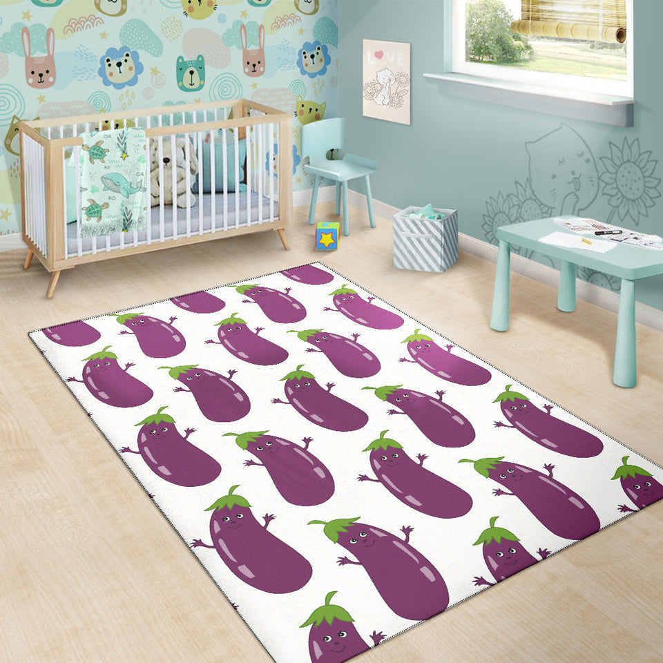 Eggplant Pattern Print Design 01 Area Rug