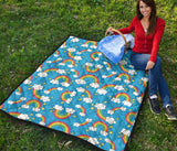 Rainbows Sky Clouds Pattern Premium Quilt