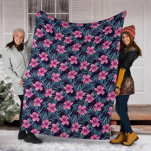 Hibiscus Pattern Print Design 05 Premium Blanket