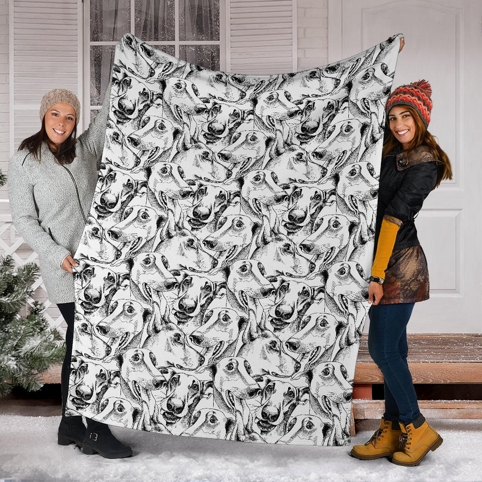Greyhound Pattern Print Design 01 Premium Blanket