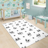 Cute French Bulldog Paw Pattern Area Rug