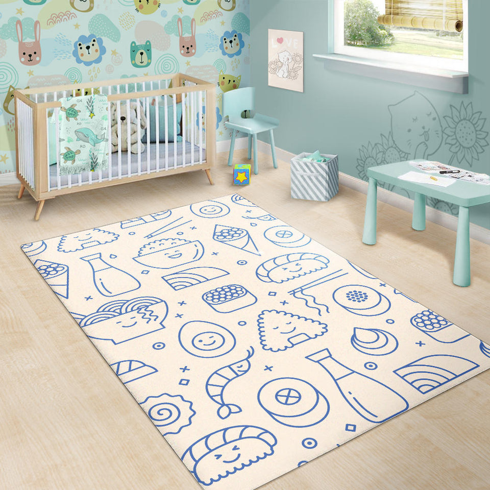 Cute Sushi Icon Pattern Area Rug