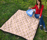 Golden Retriever Pattern Print Design 02 Premium Quilt