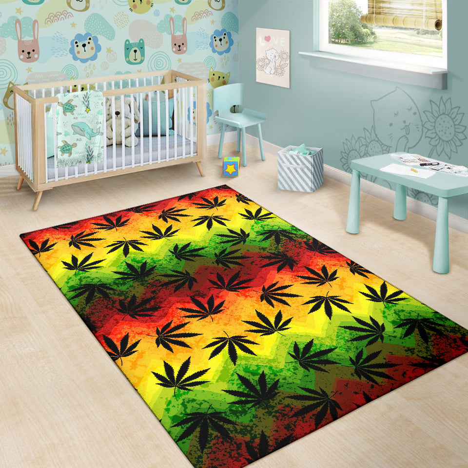 Canabis Marijuana Weed Pattern Print Design 03 Area Rug