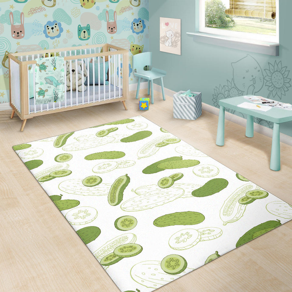 Cucumber Sketch Pattern Area Rug