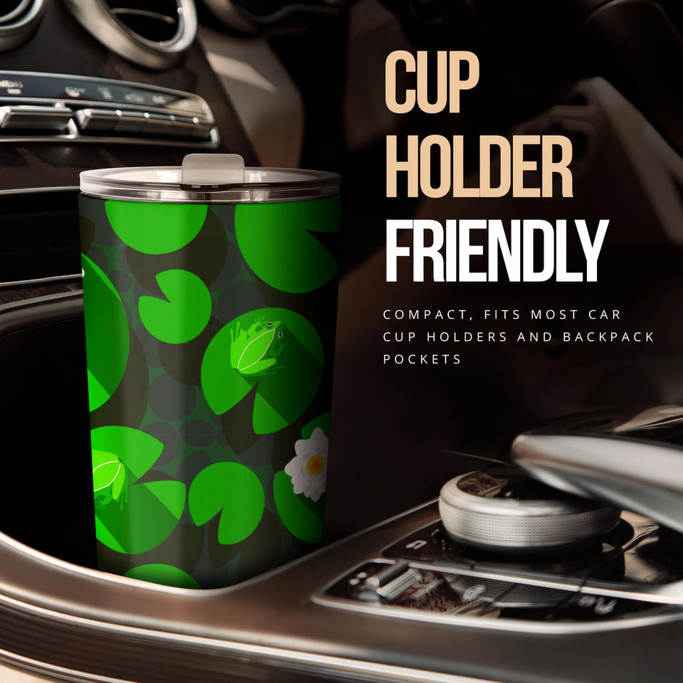 Frog Waterlily Pattern Tumbler