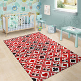Casino Cards Suits Pattern Print Design 03 Area Rug