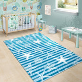 Starfish Blue Blackground Area Rug