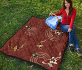 Koi Fish Carp Fish Red Background Premium Quilt