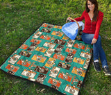 Camera Pattern Print Design 03 Premium Quilt