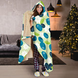 Blueberry Flower Pattern Hooded Blanket