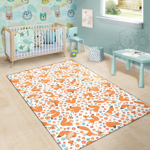 Squirrel Pattern Print Design 05 Area Rug