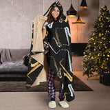 Saxophone Design Pattern Hooded Blanket