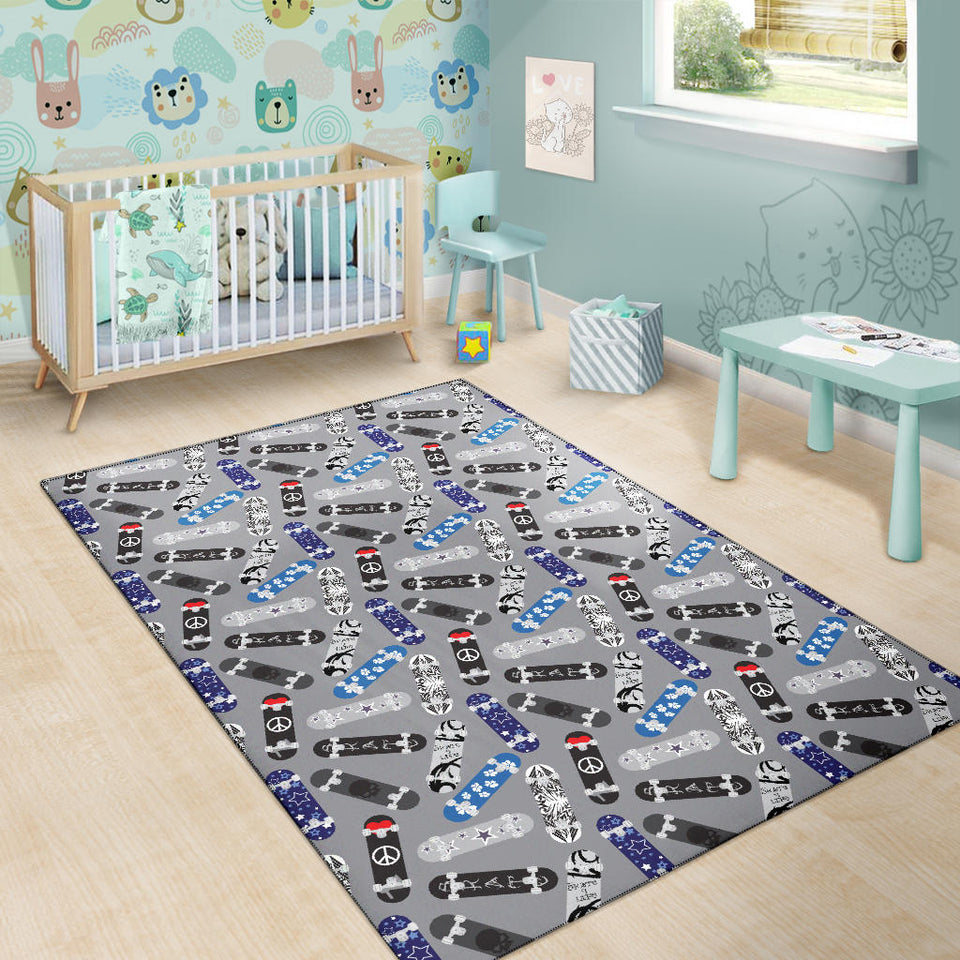 Skate Board Pattern Print Design 03 Area Rug