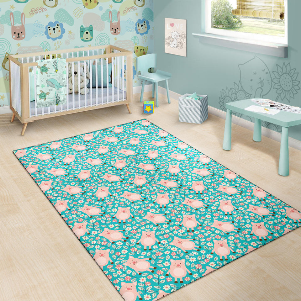 Pig Pattern Print Design 01 Area Rug