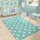 Pig Pattern Print Design 01 Area Rug