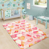 Hand Drawn Heart Design Pattern Area Rug