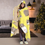 Cute Hamster Pattern Hooded Blanket