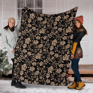 Rose Pattern Print Design 04 Premium Blanket