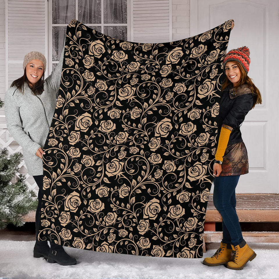 Rose Pattern Print Design 04 Premium Blanket