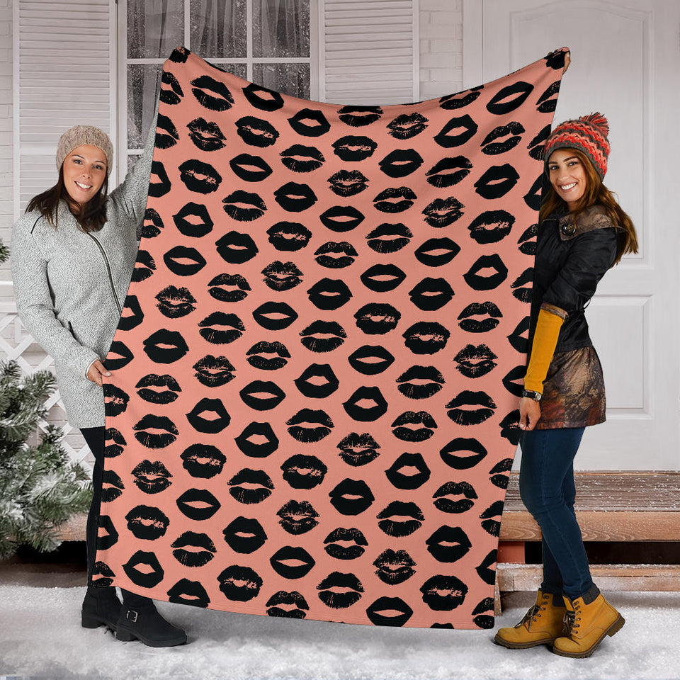 Lips Pattern Print Design 02 Premium Blanket