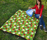 Ladybug Pattern Print Design 01 Premium Quilt