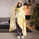 Gold Grape Pattern Hooded Blanket