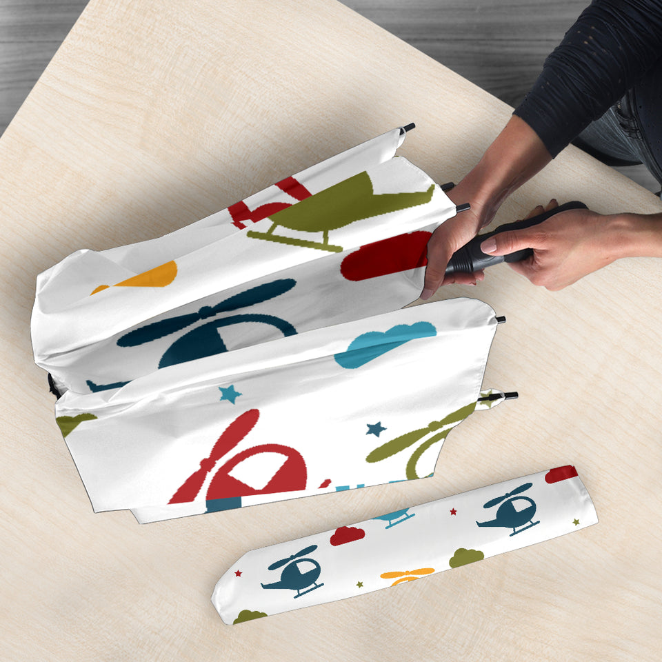 Colorful Helicopter Pattern Umbrella
