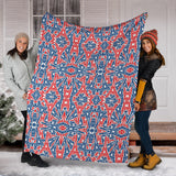 Eiffel Tower Pattern Print Design 02 Premium Blanket